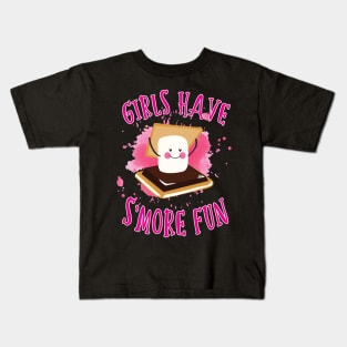 Cute Girls Have S'More Fun Camping Design Kids T-Shirt